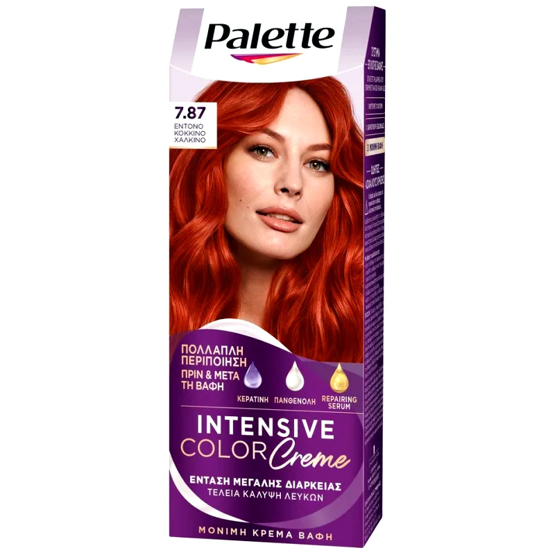 PALETTE Βαφή Μαλλιών Intensive Color Creme 7.87 Έντονο Κόκκινο Χάλκινο 1 Τεμ.