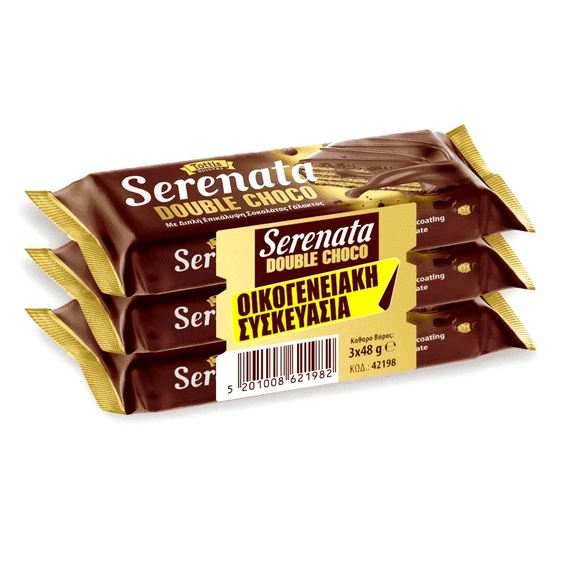 SERENATA Γκοφρέτες Double Choco 3x48g