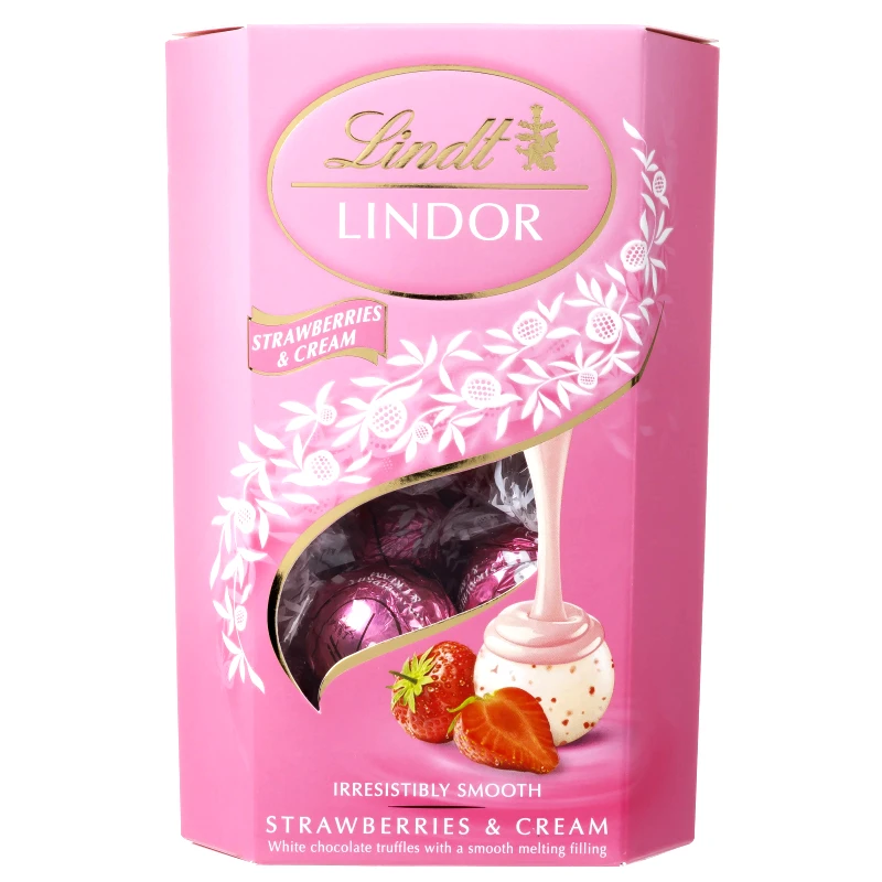 LINDT Σοκολατάκια Lindor Φράουλα Κρέμα 200g