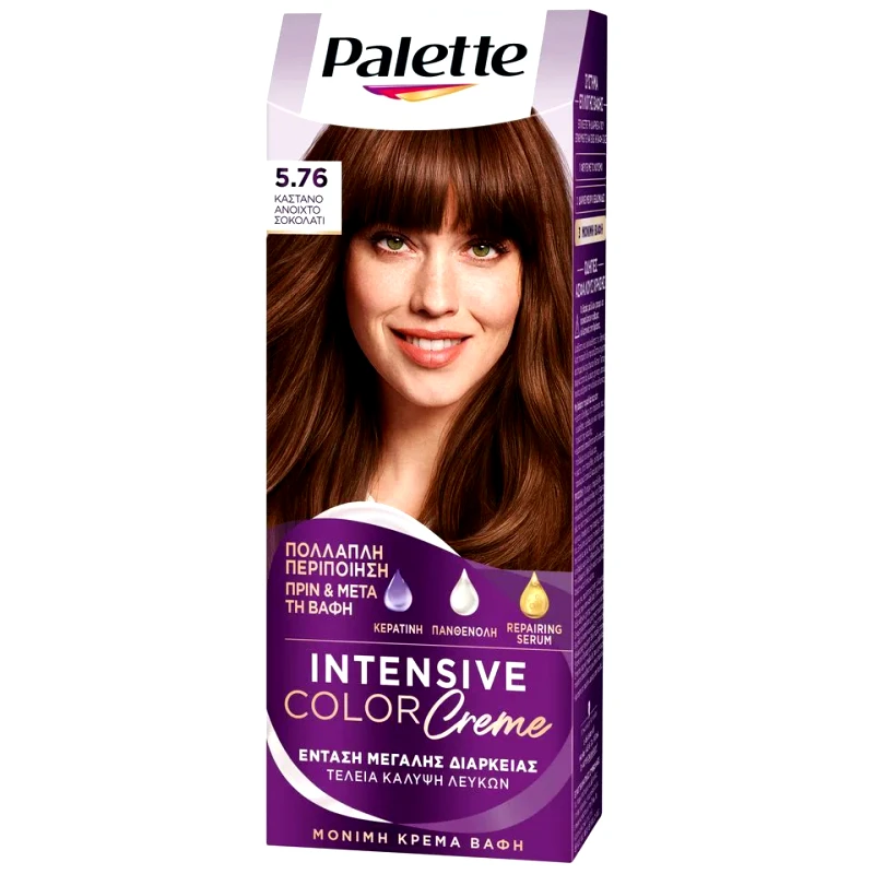 PALETTE Βαφή Μαλλιών Intensive 5.76 Καστανό Ανοιχτό Σοκολατί 1 Τεμάχιο