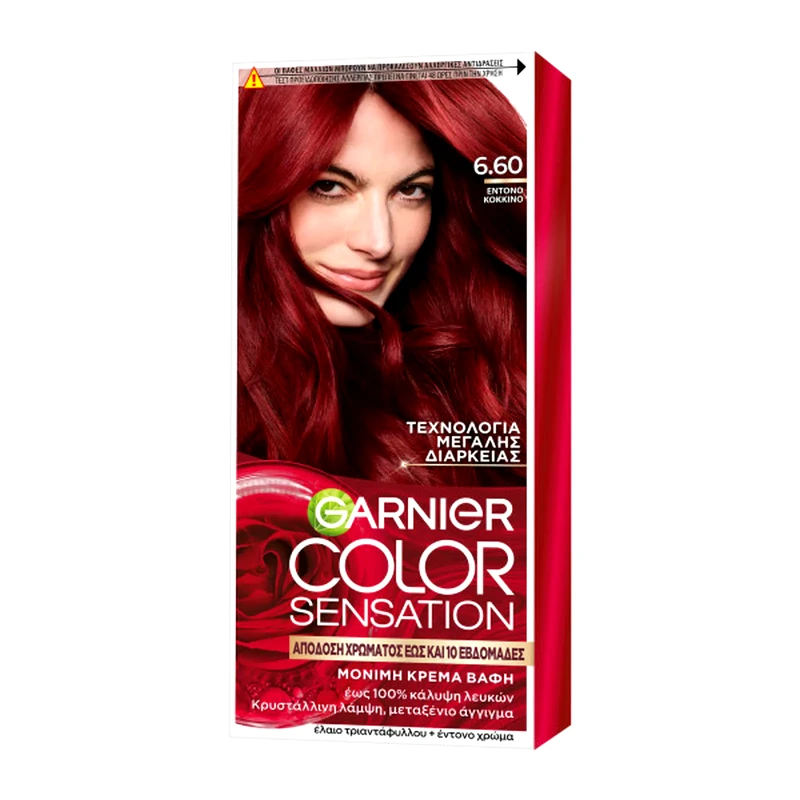 COLOR SENSATION Βαφή Μαλλιών Color 6.60 Ξανθό Σκούρο Έντονο Κόκκινο