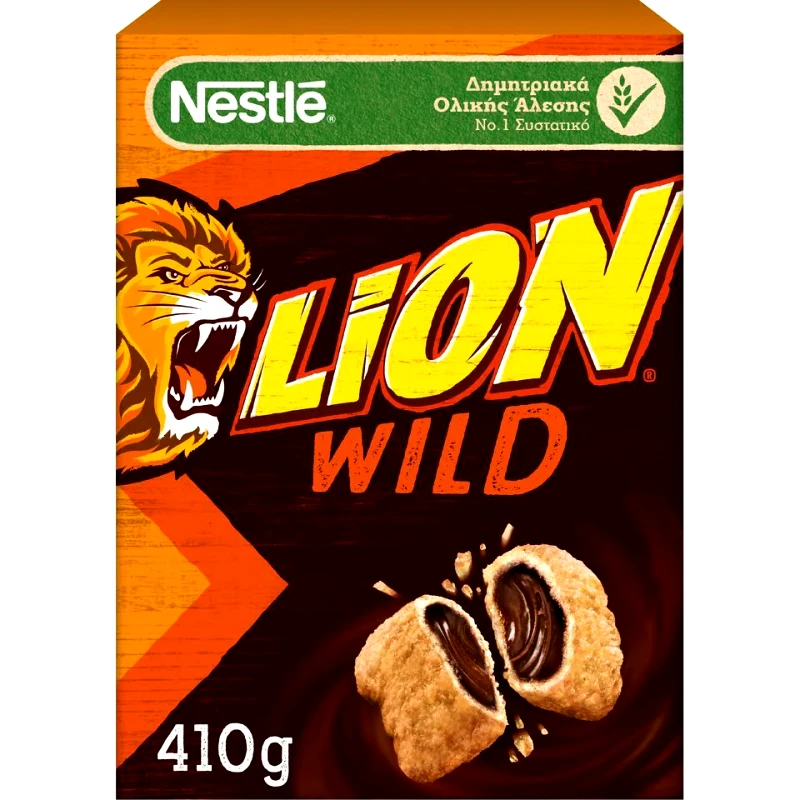 LION Δημητριακά Ολικής Άλεσης Wild Καραμέλα Σοκολάτα 410gr