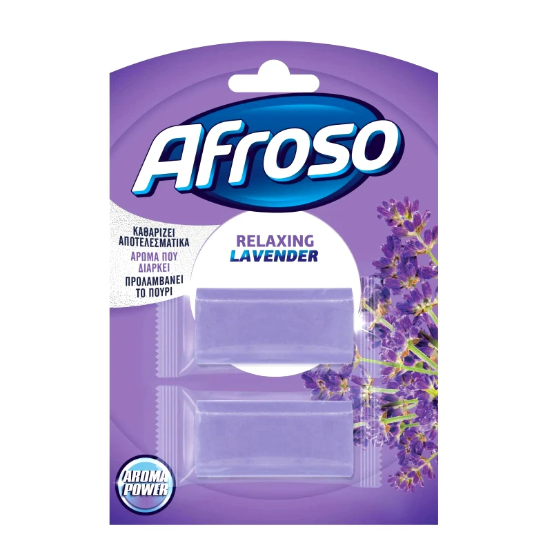 AFROSO Καθαριστικό Block Τουαλέτας Relaxing Lavender 2x40g