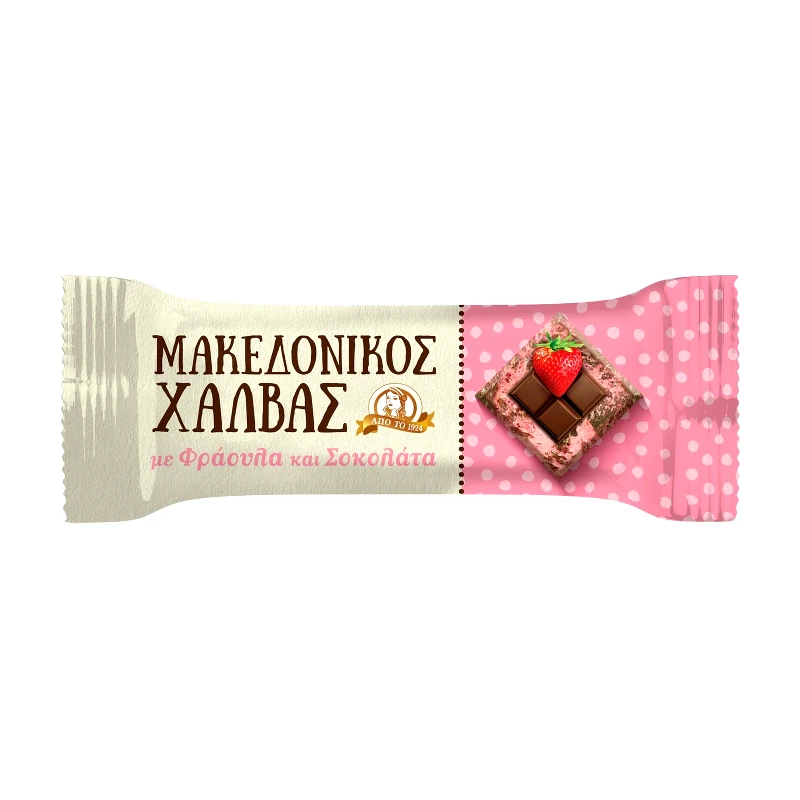 ΜΑΚΕΔΟΝΙΚΟΣ Χαλβάς με Φράουλα και Σοκολάτα 40g