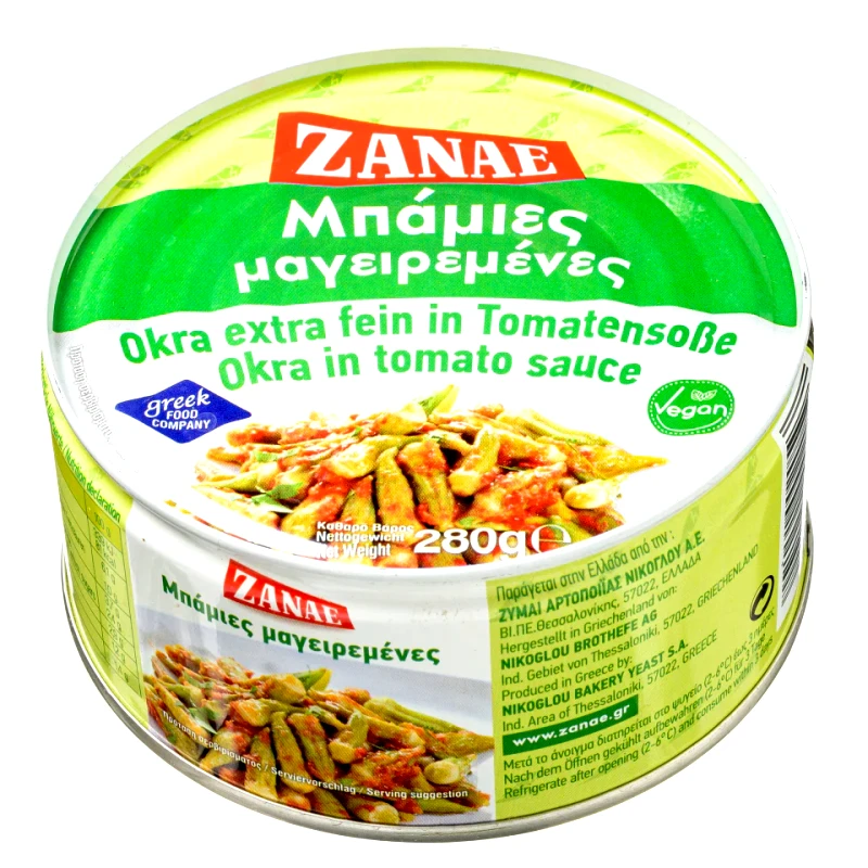 ΖΑΝΑΕ Έτοιμο Φαγητό Σε Κονσέρβα Μπάμιες Λαδερές 280 gr