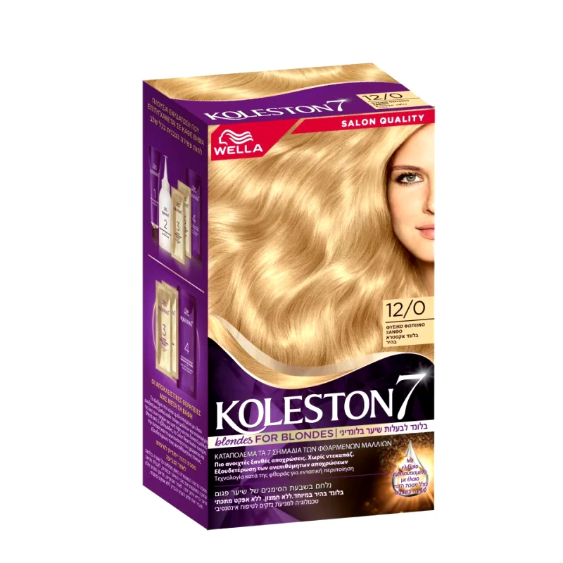 KOLESTON Βαφή Μαλλιών 12/0 Φυσικό Φωτεινό Ξανθό 1 Τεμάχιο