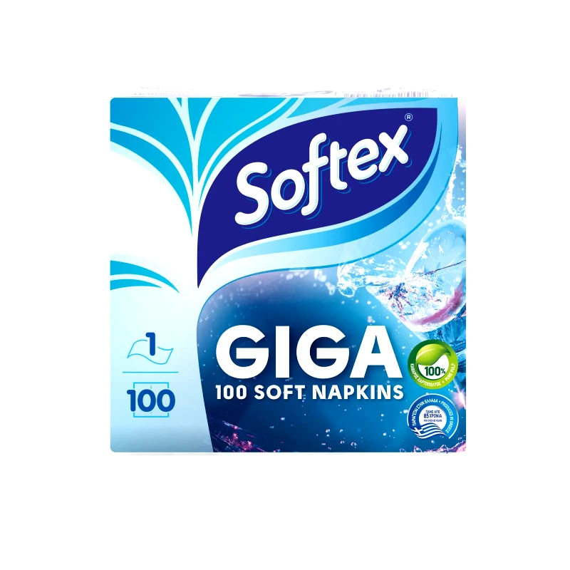 SOFTEX Χαρτοπετσέτες Λευκές Giga 30x30cm 153g