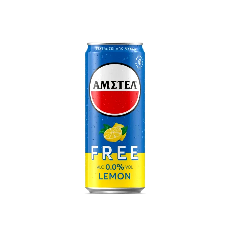 AMSTEL Μπύρα Free Λεμόνι Χωρίς Αλκοόλ Κουτί 330ml