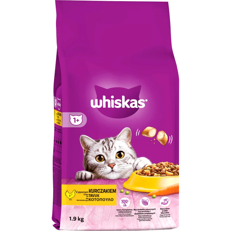WHISKAS Γατοτροφή Κροκέτες Κοτόπουλο 1.9Kg