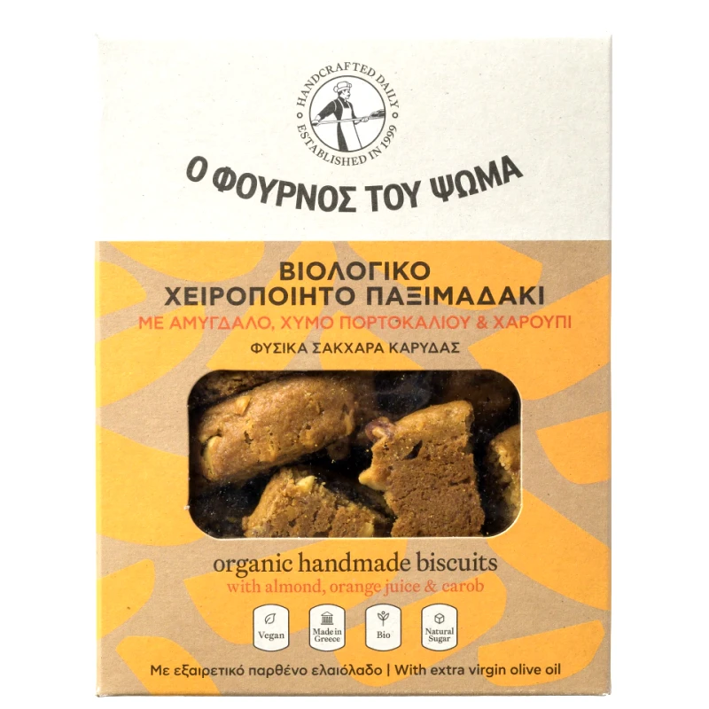ΦΟΥΡΝΟΣ ΤΟΥ ΨΩΜΑ Παξιμαδάκι Bio Αμύγδαλο Πορτοκάλι Χαρούπι 130g