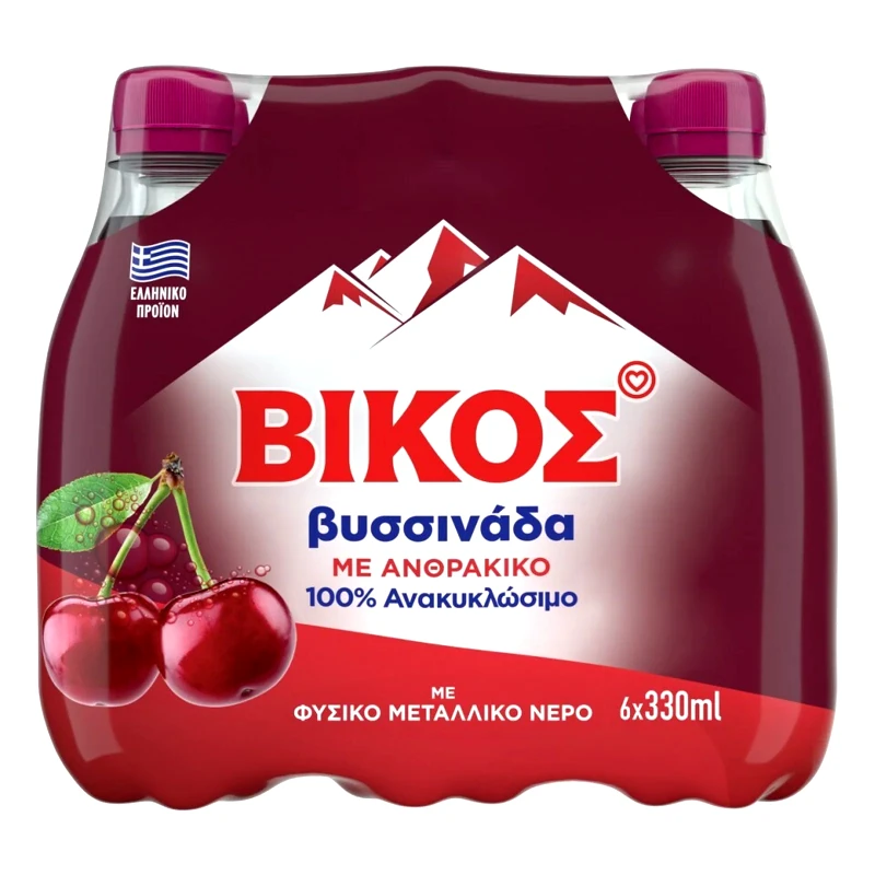 ΒΙΚΟΣ Αναψυκτικό Βυσσινάδα Φιάλη 6 X 330ml