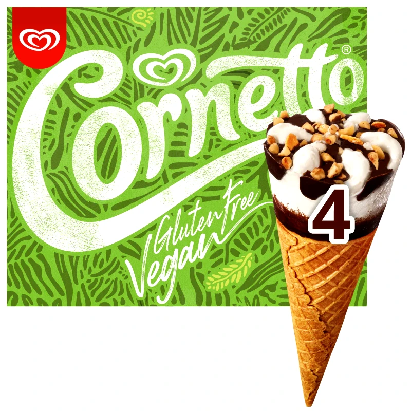 CORNETTO Παγωτό Vegan Χωρίς Γλουτένη 4x60g