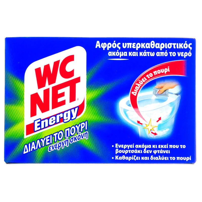 WC NET Καθαριστικό Λεκάνης Energy Ενεργή Σκόνη 6x60g