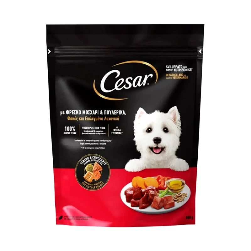 CESAR Σκυλοτροφή Adult Μοσχάρι Πουλερικά Λαχανικά 800g