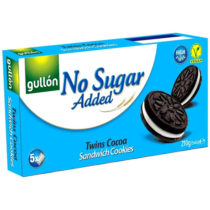 GULLON Μπισκότα Twins Cocoa 0% Ζάχαρη 210g