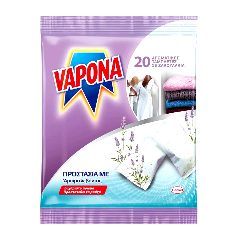 VAPONA Σκοροκτόνες Ταμπλέτες Λεβάντα 20 Τεμάχια