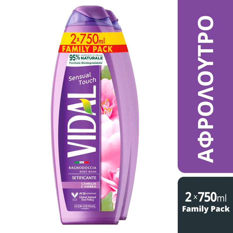 VIDAL Αφρόλουτρο Sensual Touch 2x750ml