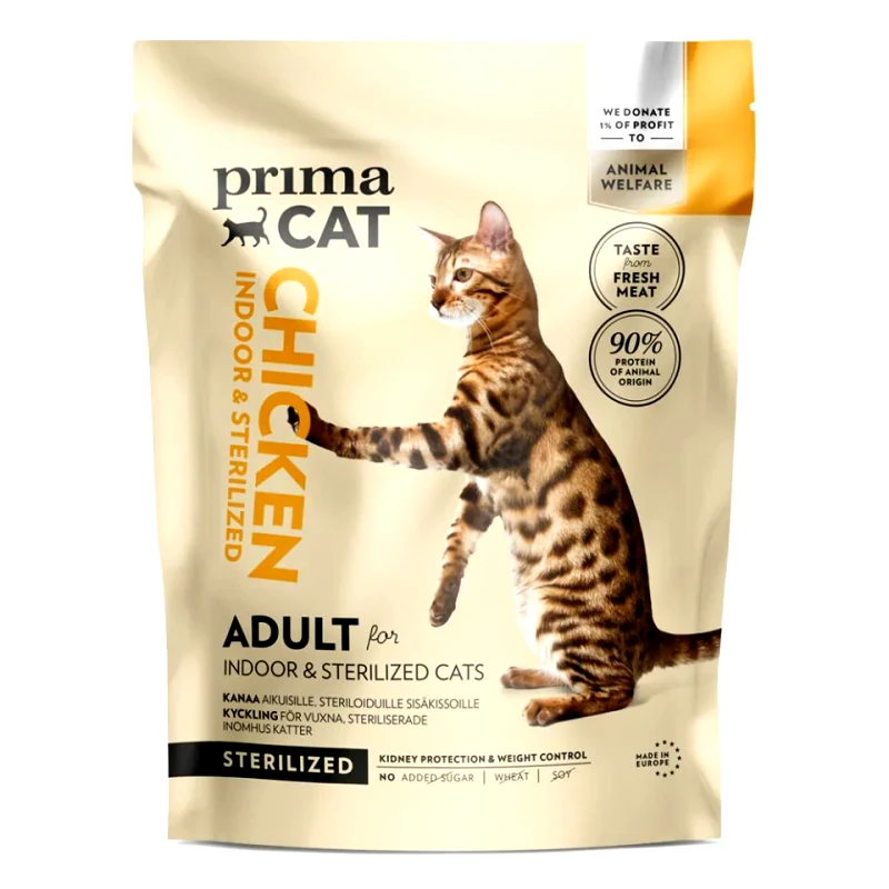 PRIMA PET Τροφή Γάτας Κοτόπουλο Adult Indoor Sterilized 1.4kg