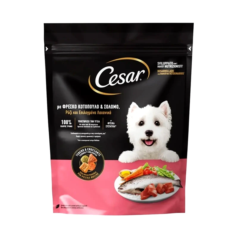 CESAR Σκυλοτροφή Adult Κοτόπουλο Σολομό Λαχανικά 800g