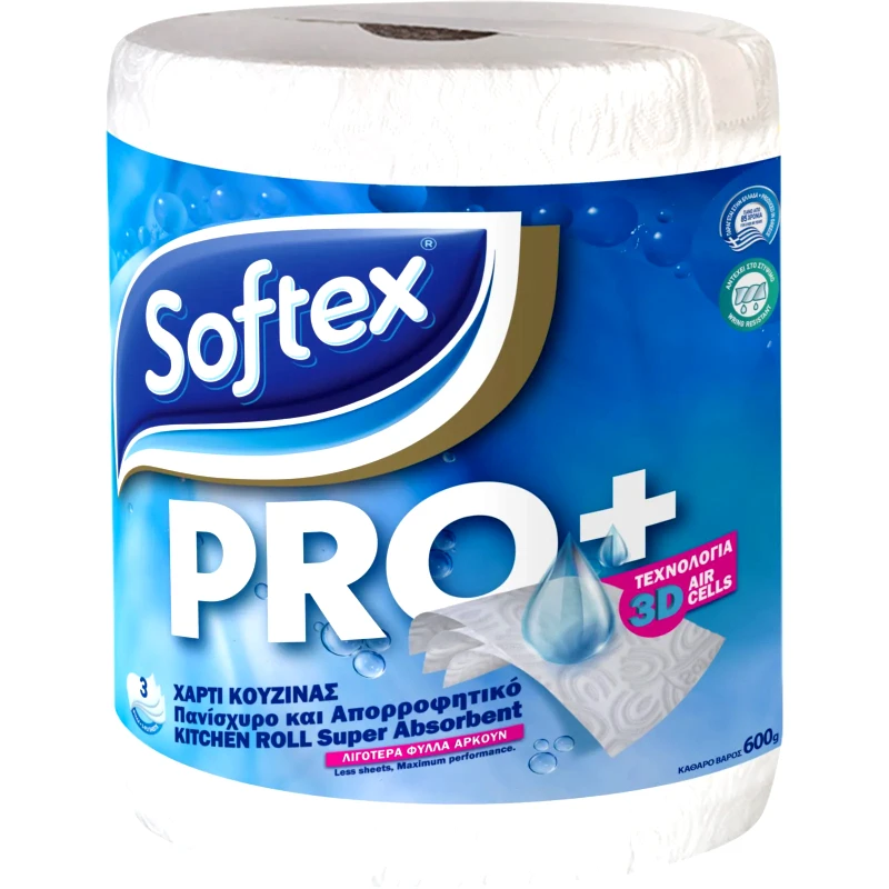 SOFTEX Χαρτί Κουζίνας Pro+ 3 Φύλλα 600g