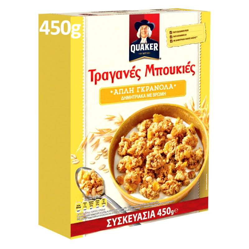 QUAKER Δημητριακά Τραγανές Μπουκιές Βρώμη 450gr