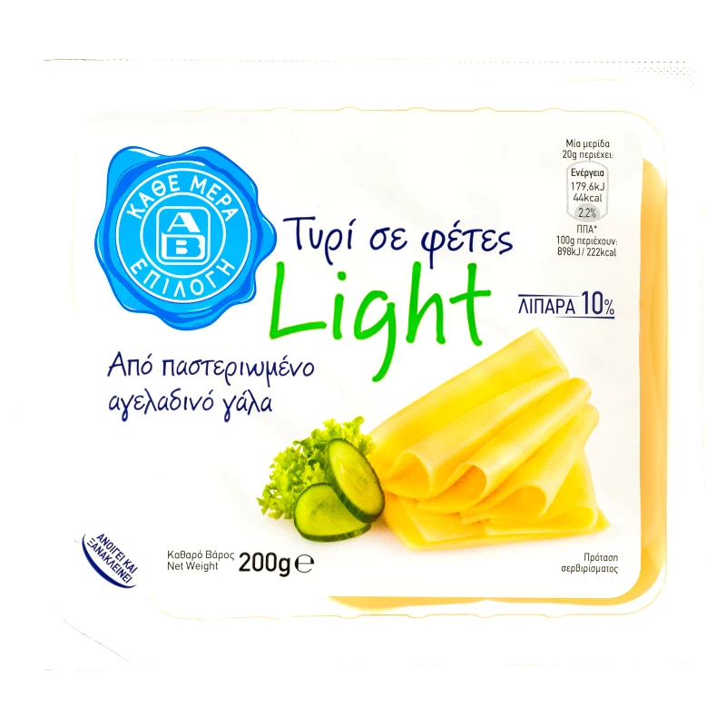 ΑΒ ΕΠΙΛΟΓΗ Τυρί Μαλακό Light Φέτες 200g