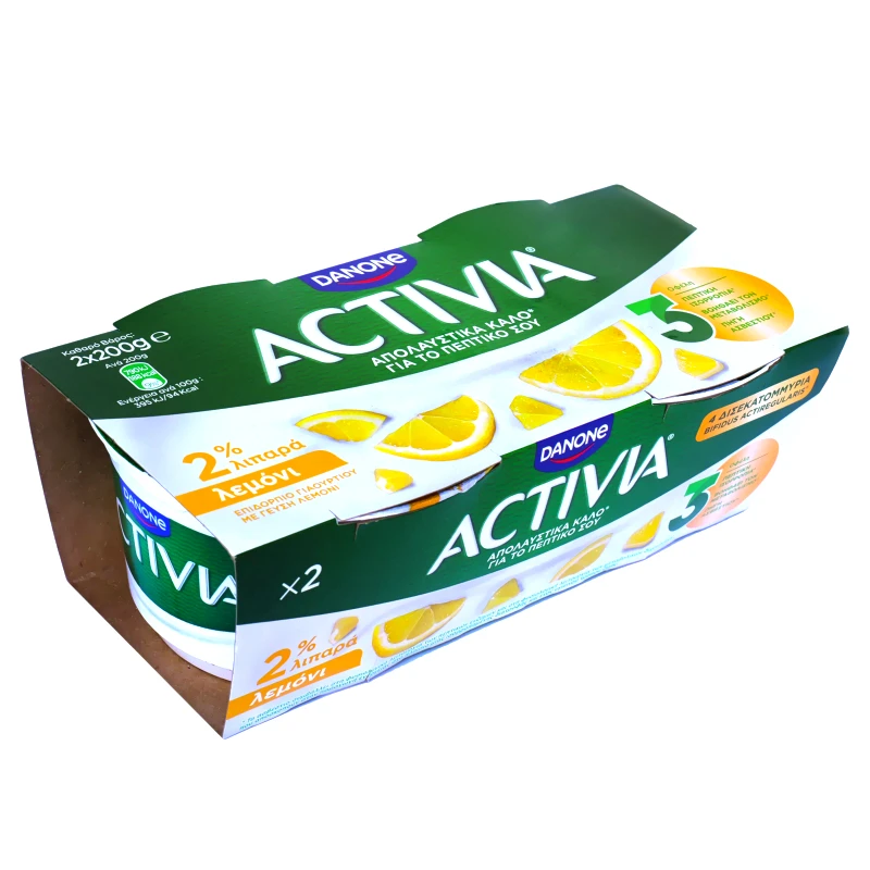 ACTIVIA Επιδόρπιο Γιαουρτιού Λεμόνι 2x200g