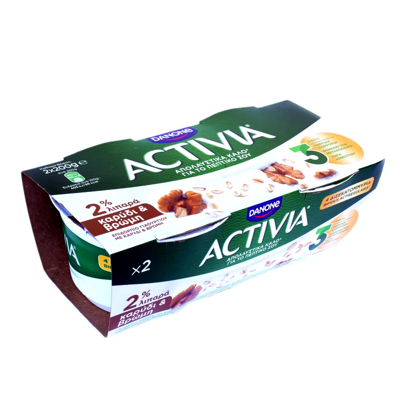 ACTIVIA Επιδόρπιο Γιαουρτιού Καρύδι Βρώμη 2x200g