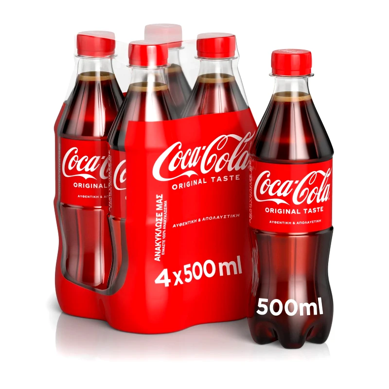 COCA COLA Αναψυκτικό Cola Φιάλη 4x500ml