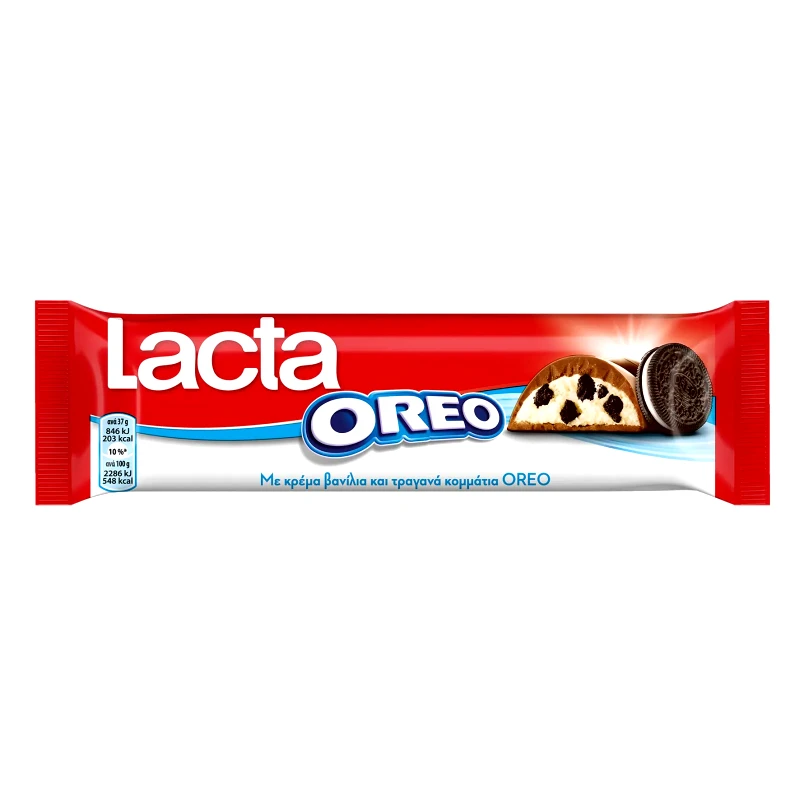 LACTA Σοκολάτα Γάλακτος Μπισκότο Oreo 37g