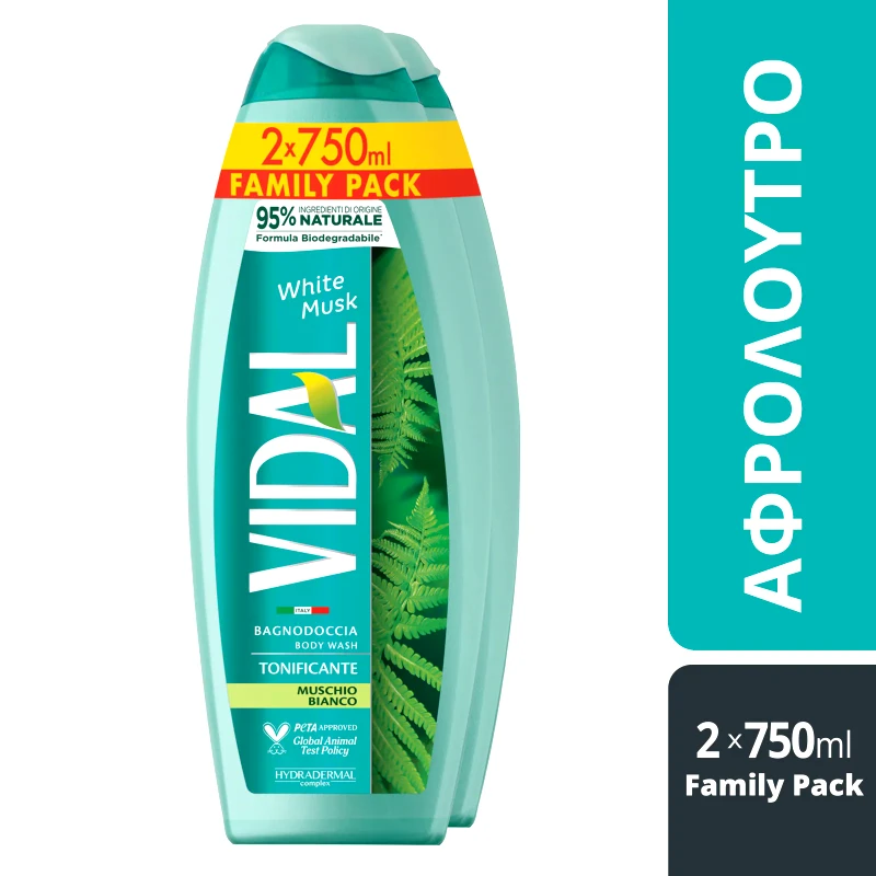 VIDAL Αφρόλουτρο White Musk 2x750ml