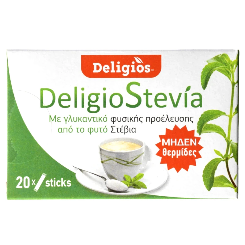 DELIGIOS Γλυκαντικό Στέβια Stick 20x1.4g