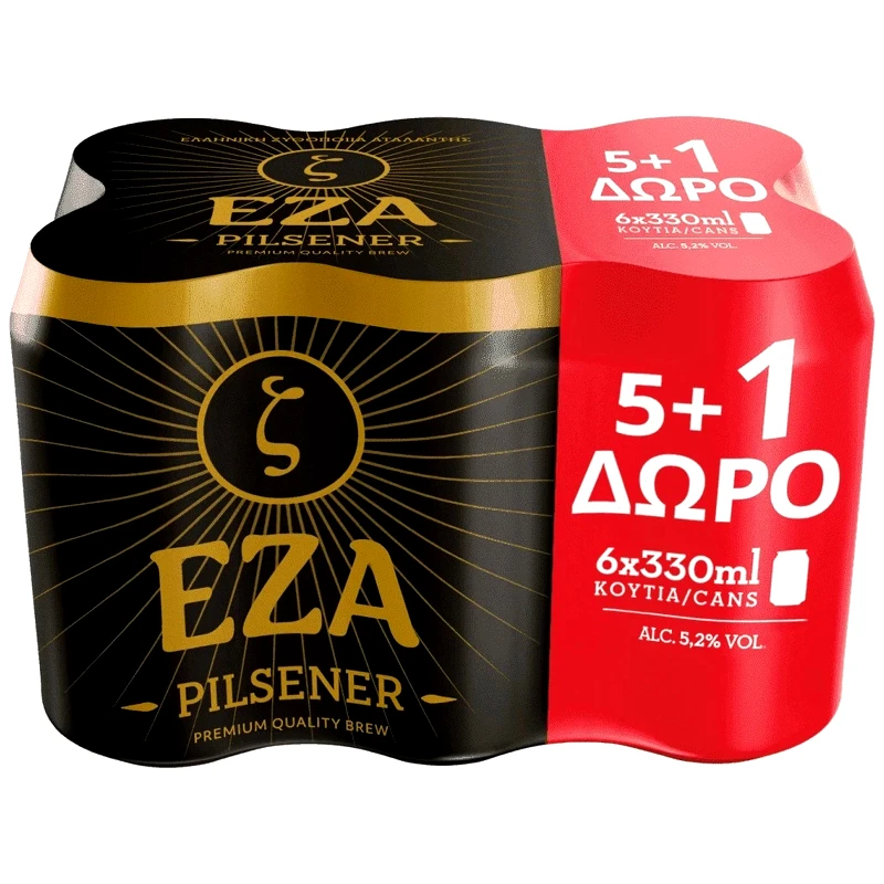 Z Μπύρα Έζα Pilsener Κουτί 330ml 5+1 Δώρο