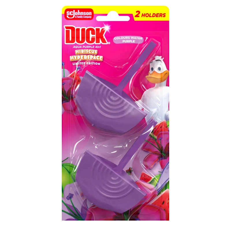 DUCK WC Block Aqua Purple 4in1 Hibiscus Hyperspace 2x36g