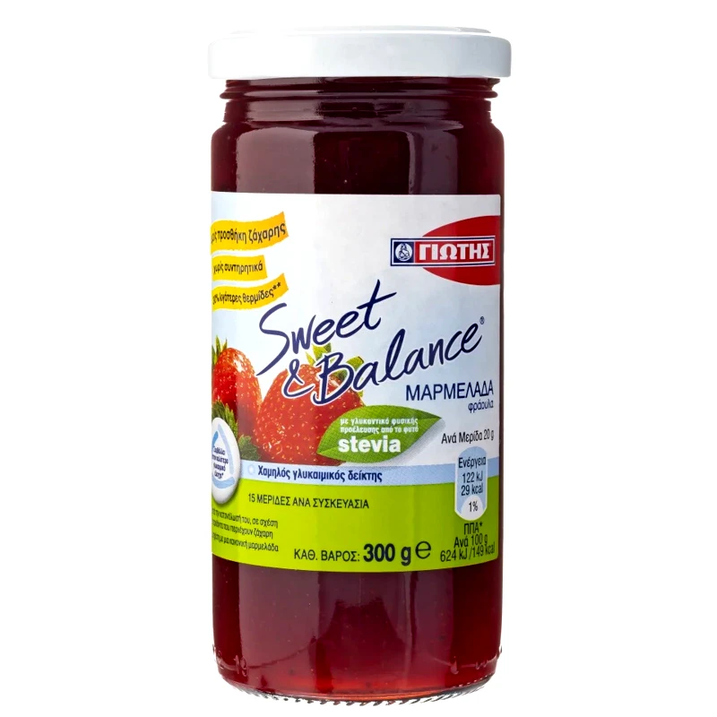 SWEET & BALANCE Μαρμελάδα Φράουλα με Στέβια 300g