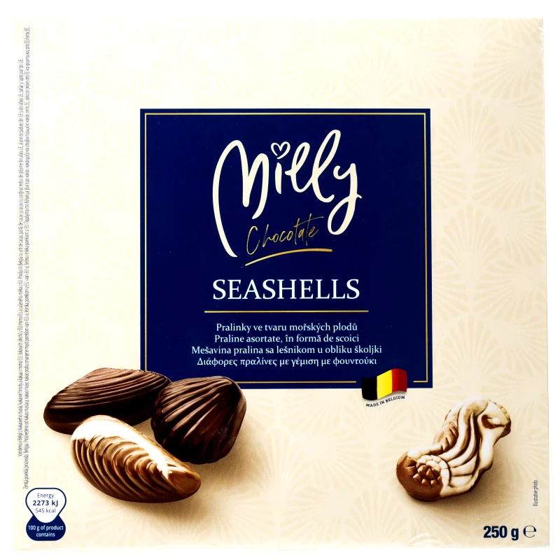 MILLY Σοκολατάκια Κοχύλια Πραλίνες Φουντούκι 250g