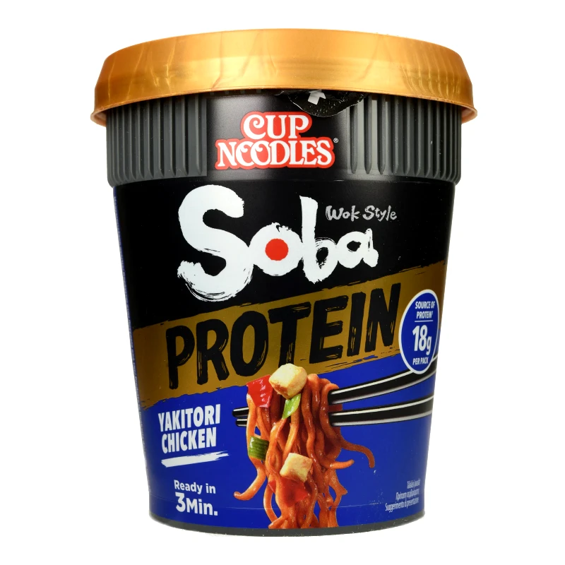 NISSIN Noodles Cup Soba Protein Κοτόπουλο Γιακιτόρι 90g