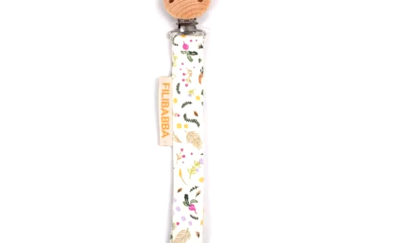 Dinner Time Filibabba Pacifier Holder with Velcro Closure – Harvest