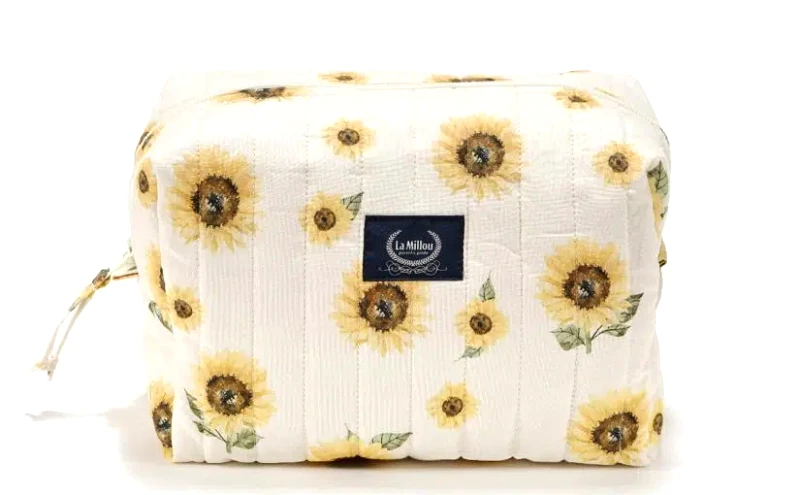 Italian Collection Mollet Quilted Cosmetic Bag – Sunlover – Sand
