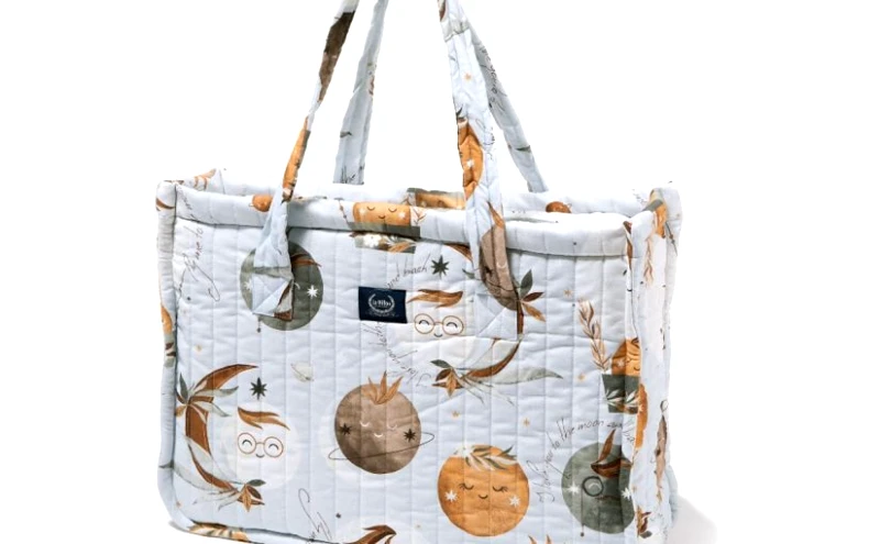 B2B Mollet Quilted Mommy Bag – Fly me to the Moon Sky – Grey