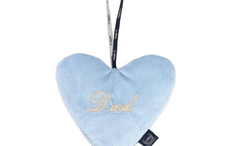 Baby Shower Velvet Heart “Dad” Wind Blue