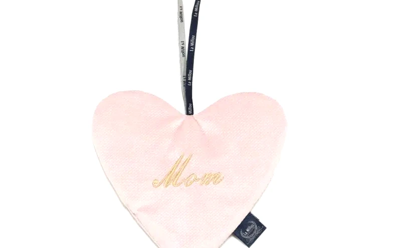 Baby Shower Velvet Heart “Mom” Smoke Rose