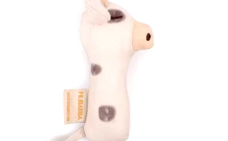 Filibabba Filibabba Linen Rattle – Cow