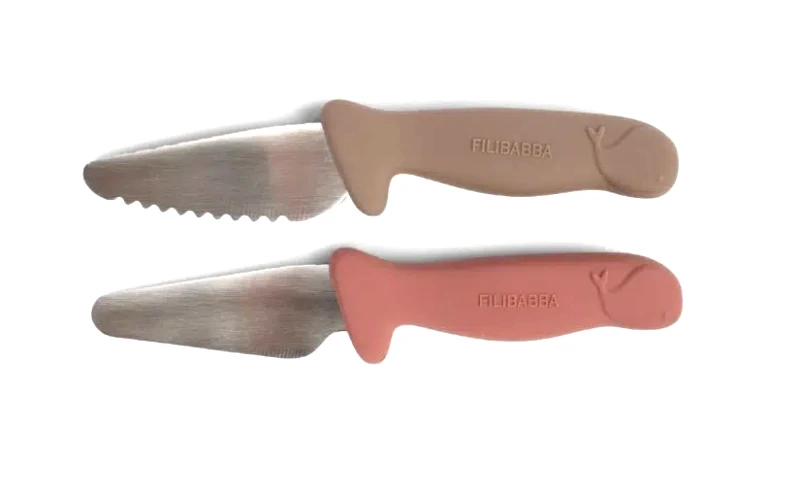 AW '24 Filibabba Beginner’s Cutting Knives 2 Pack Warm Grey & Rose