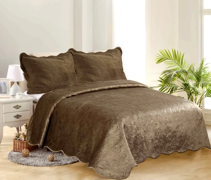 Silk Fashion Σετ Κουβερλί Υπέρδιπλο Silk Fashion Supersoft Λαχούρι Smoke 220x240