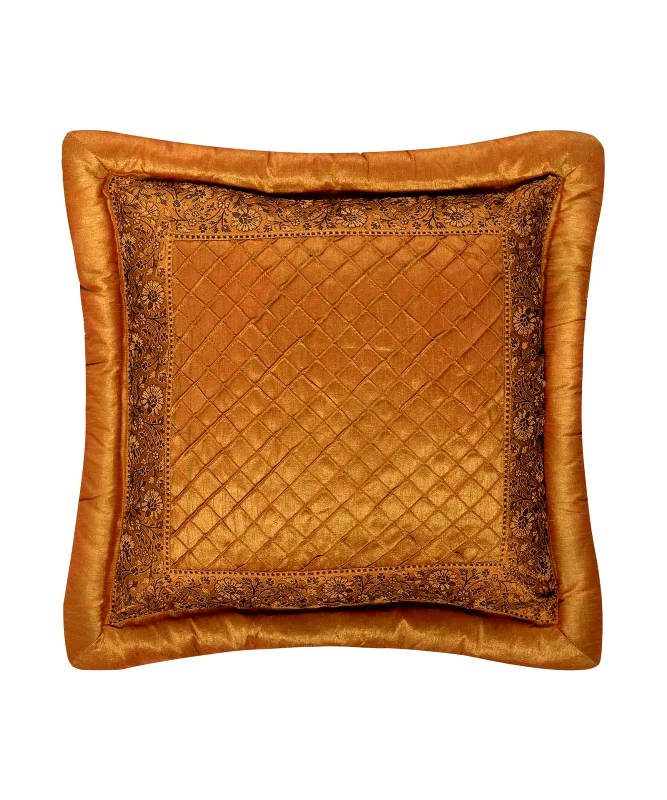 Silk Fashion Μαξιλαροθήκη Διακόσμησης Silk Fashion Μπουρλέ Χρυσό 45x45