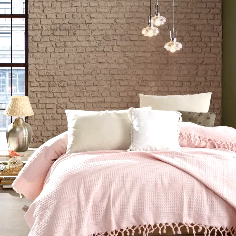 Dimcol Κουβέρτα Πικέ Υπέρδιπλη Dimcol Dobby English Rose 220x240