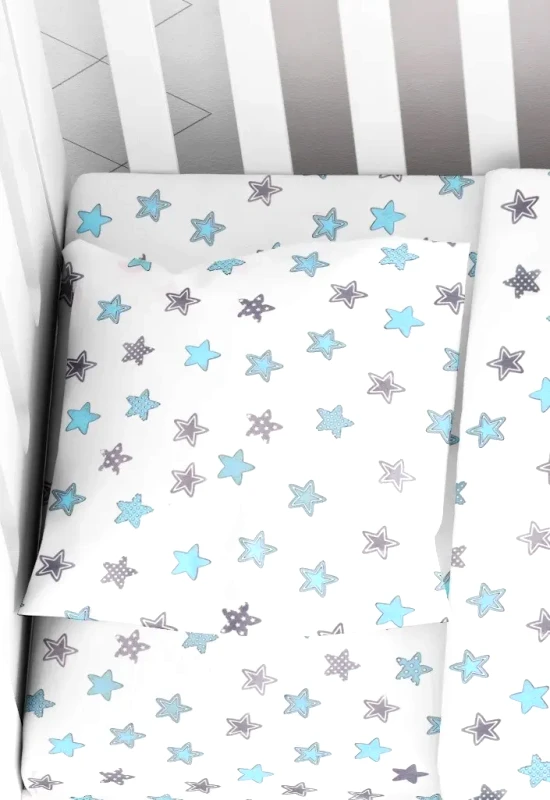 Dimcol Βρεφική Μαξιλαροθήκη Dimcol Star 104 Sky Blue 35x45