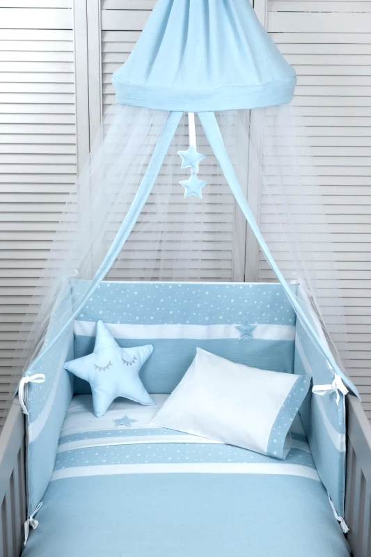 Baby Oliver Σετ Πάπλωμα & Πάντα Baby Oliver Des. 371 - Muslin Ciel