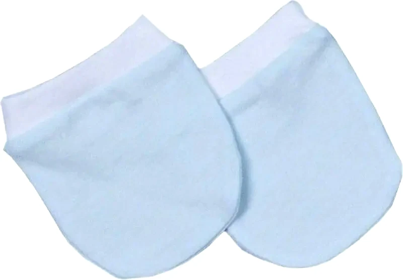 Baby Oliver Σετ Βρεφικά Γαντάκια Ζέρσευ Baby Oliver Des. 11 Γαλάζιο-Λευκό